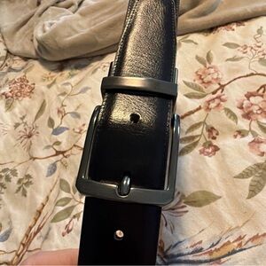 Perry Ellis Black Leather Belt